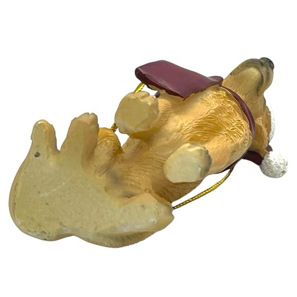 Design Toscano Golden Retriever In Scarf And Santa Hat Christmas Ornament - Picture 10 of 10